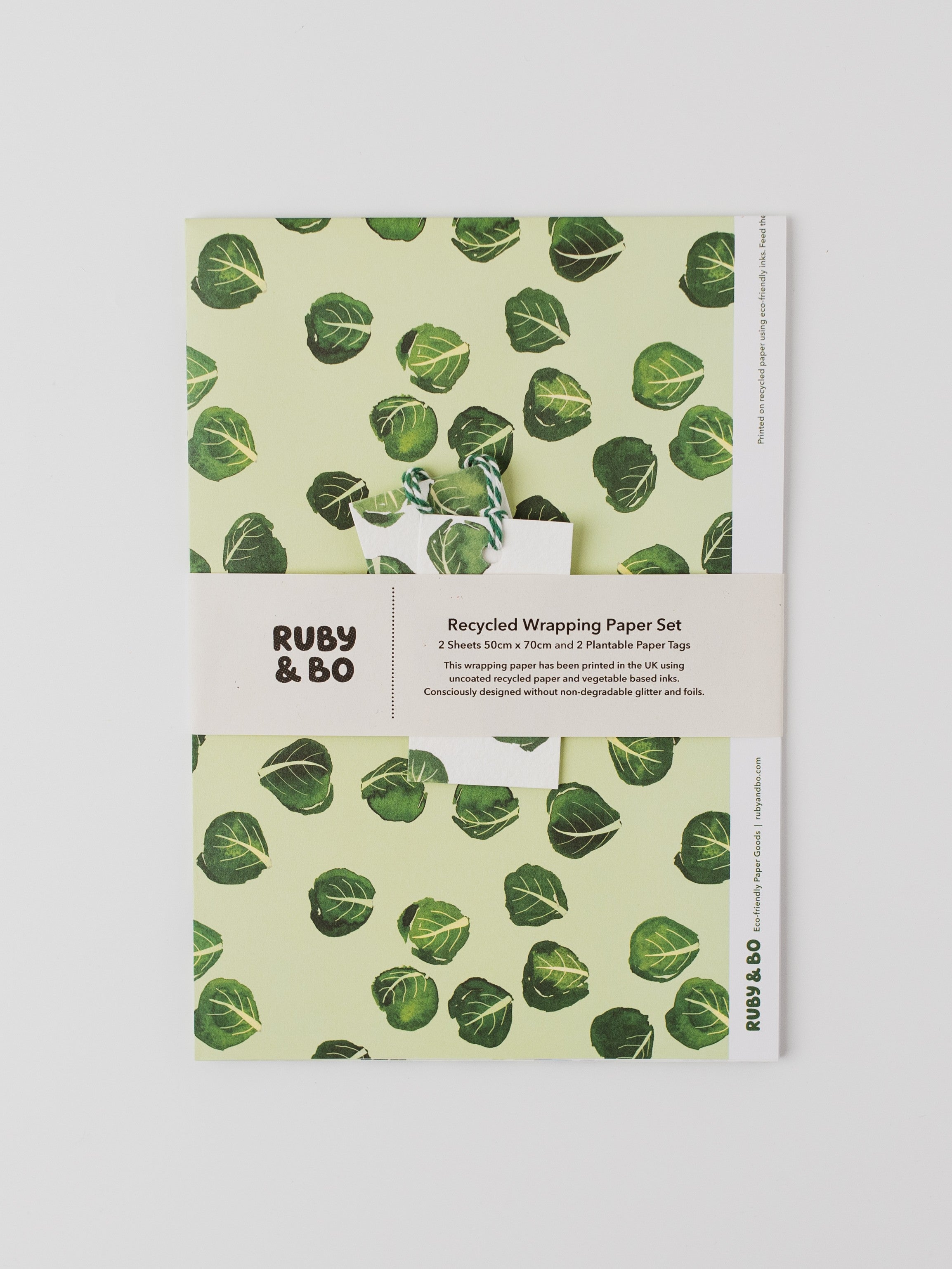 Brussel Sprout Recycled Wrap & Plantable Tag Set