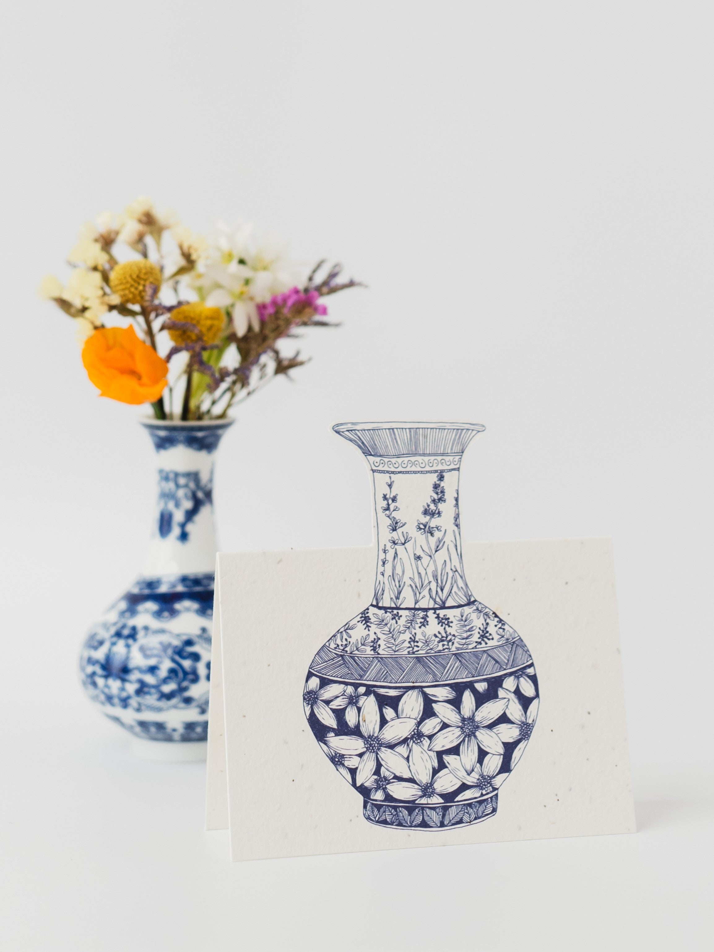 Handcut Dahlia Vase Plantable Card