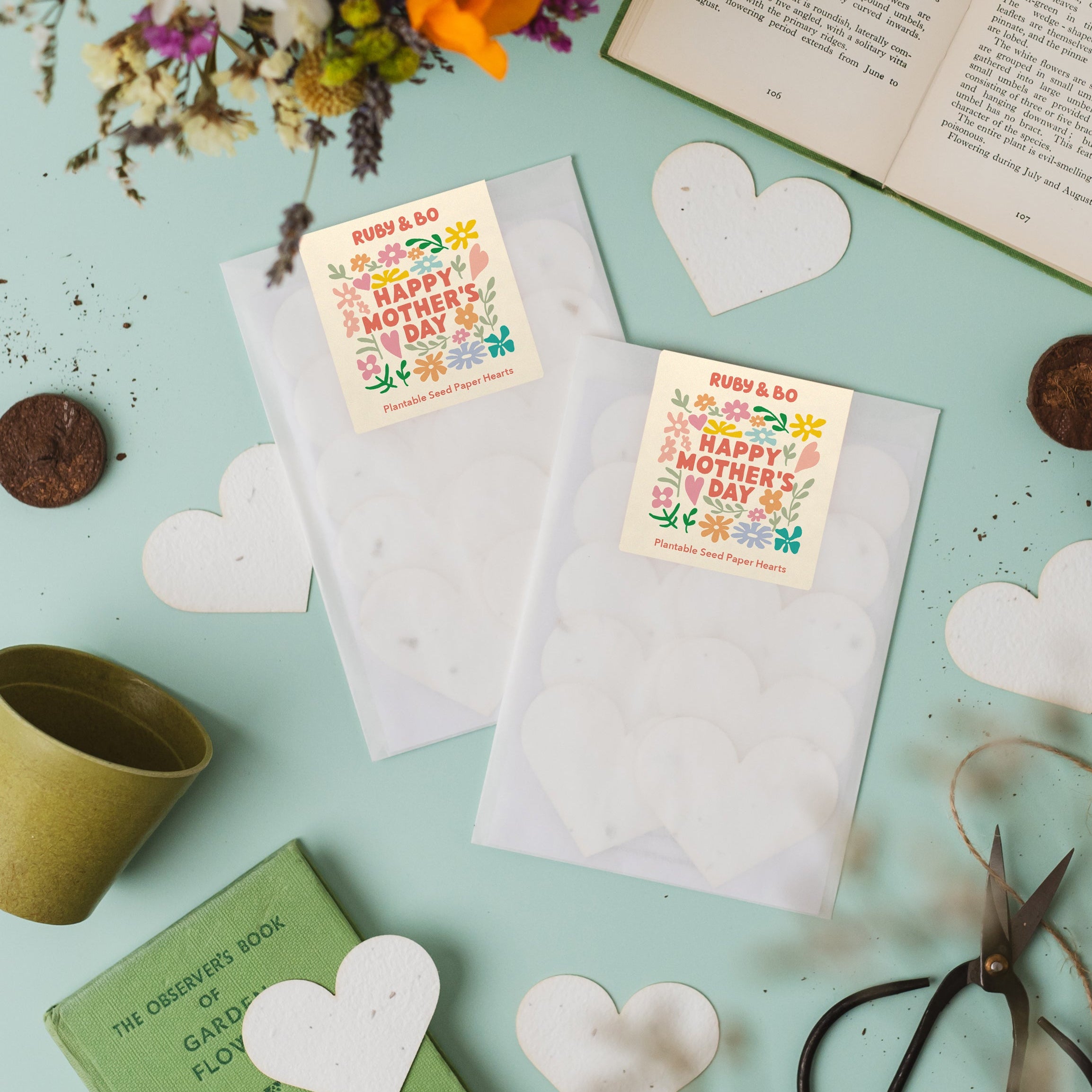 Happy mothers day plantable seed paper hearts