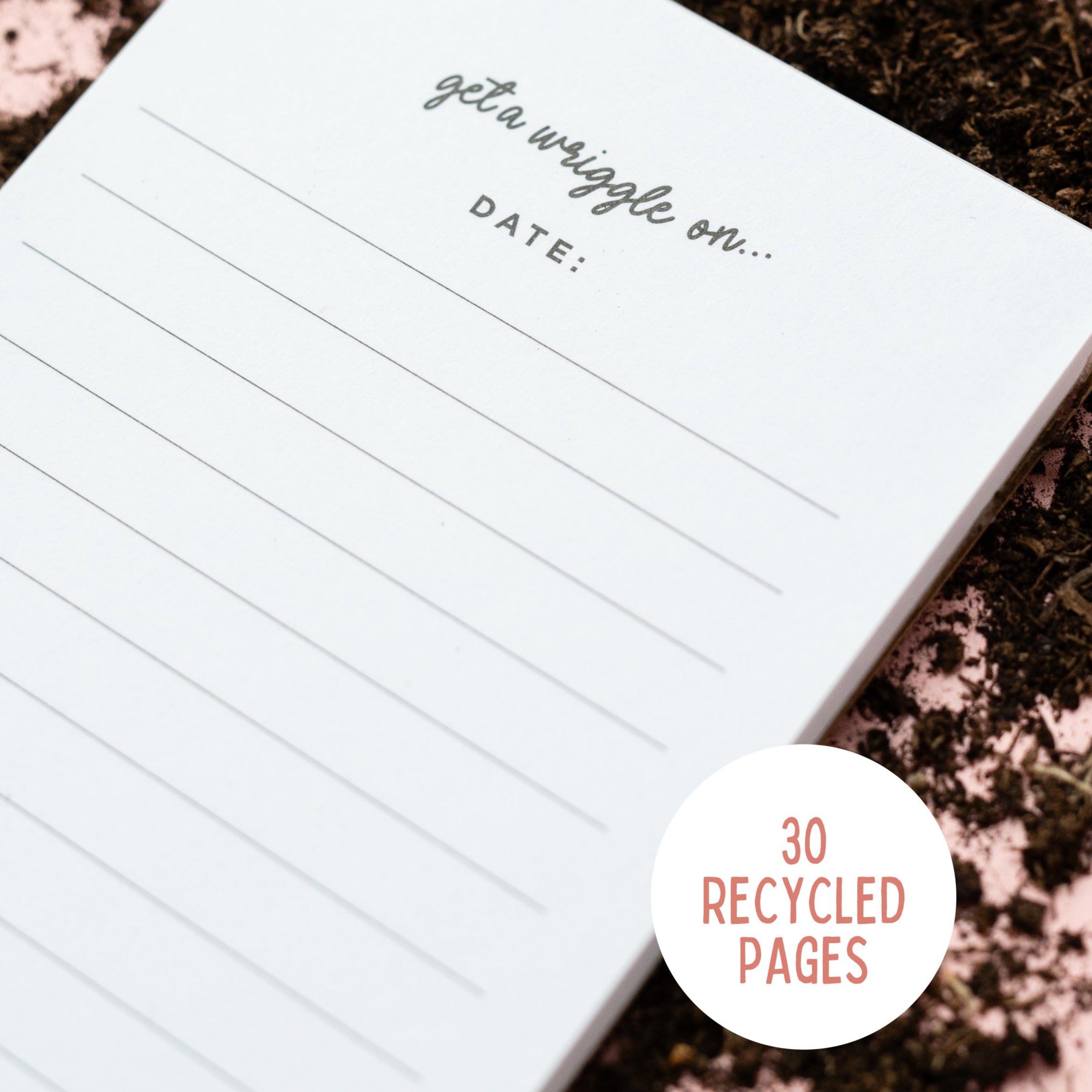 Inside pages of Ruby & Bo Feed The Worms 100% Compostable Notepad