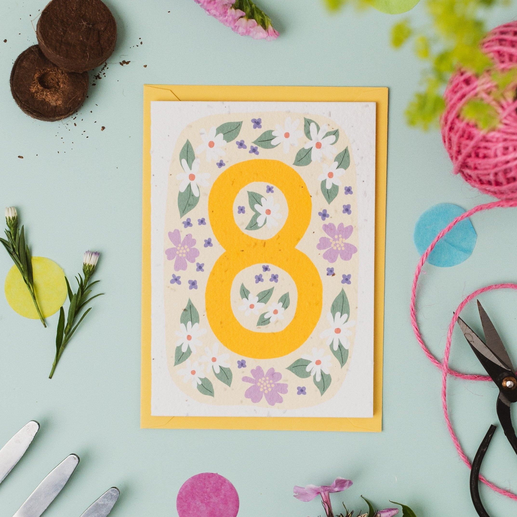 Plantable 8th Birthday Card