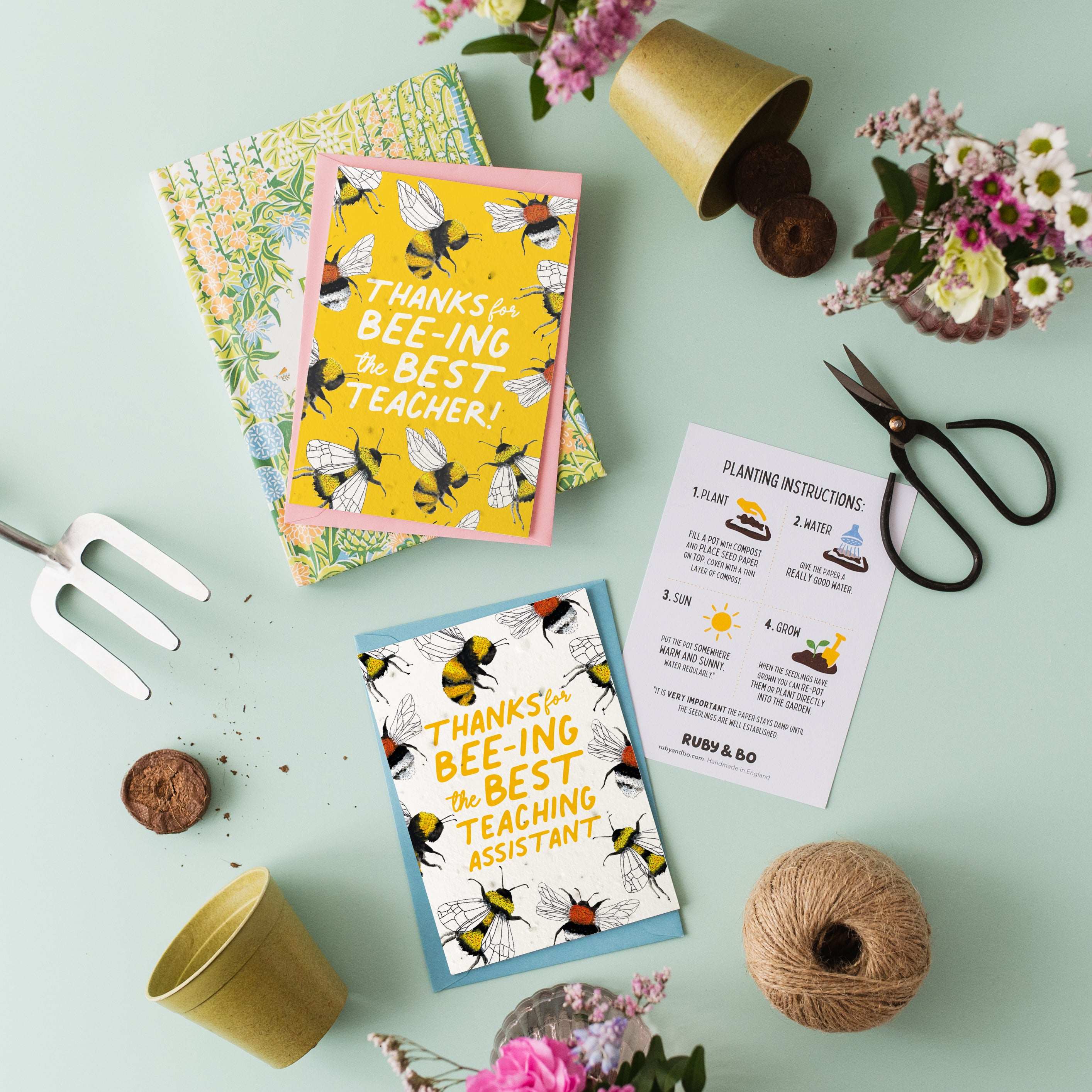Ruby & Bo Thank you for Being The Best Teaching Assistant Plantable Card