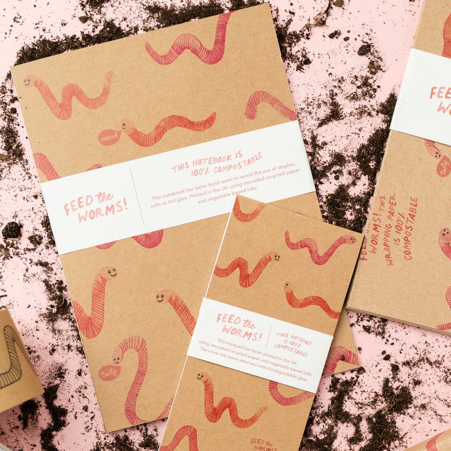 Ruby & Bo Feed The Worms 100% Compostable Notebook