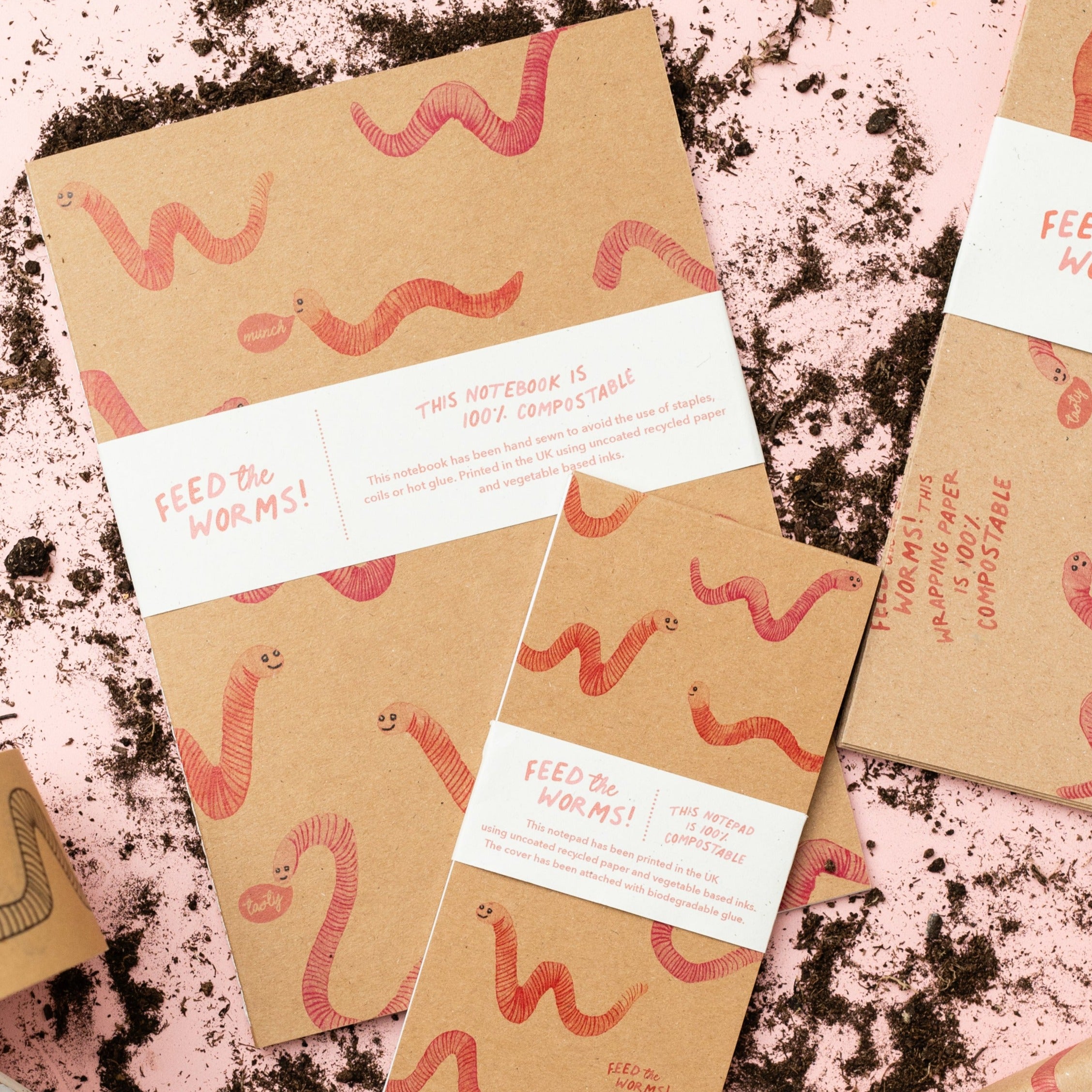 Ruby & Bo Feed The Worms 100% Compostable Notebook