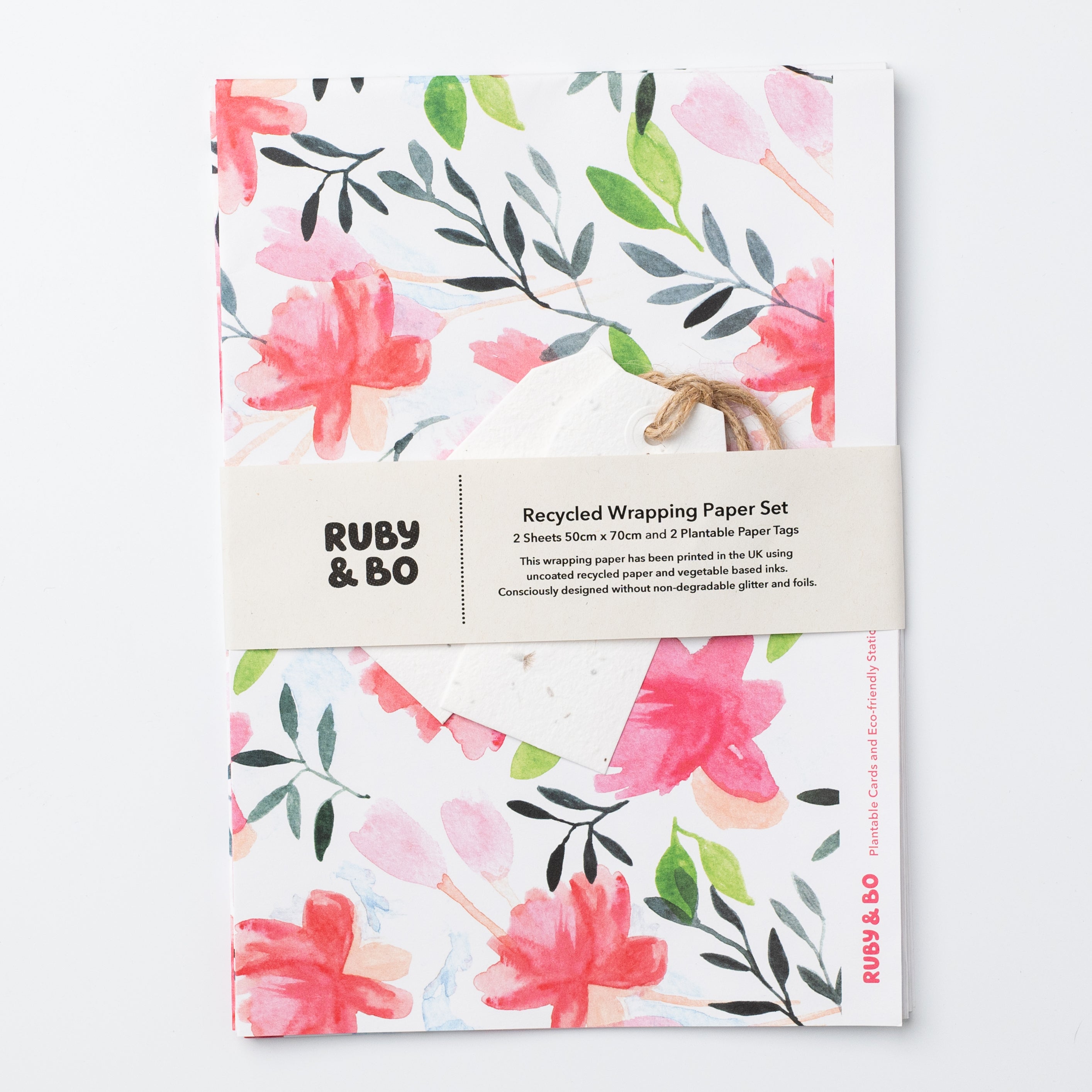 Ruby & Bo Roses Recycled Wrap & Plantable Tag Set