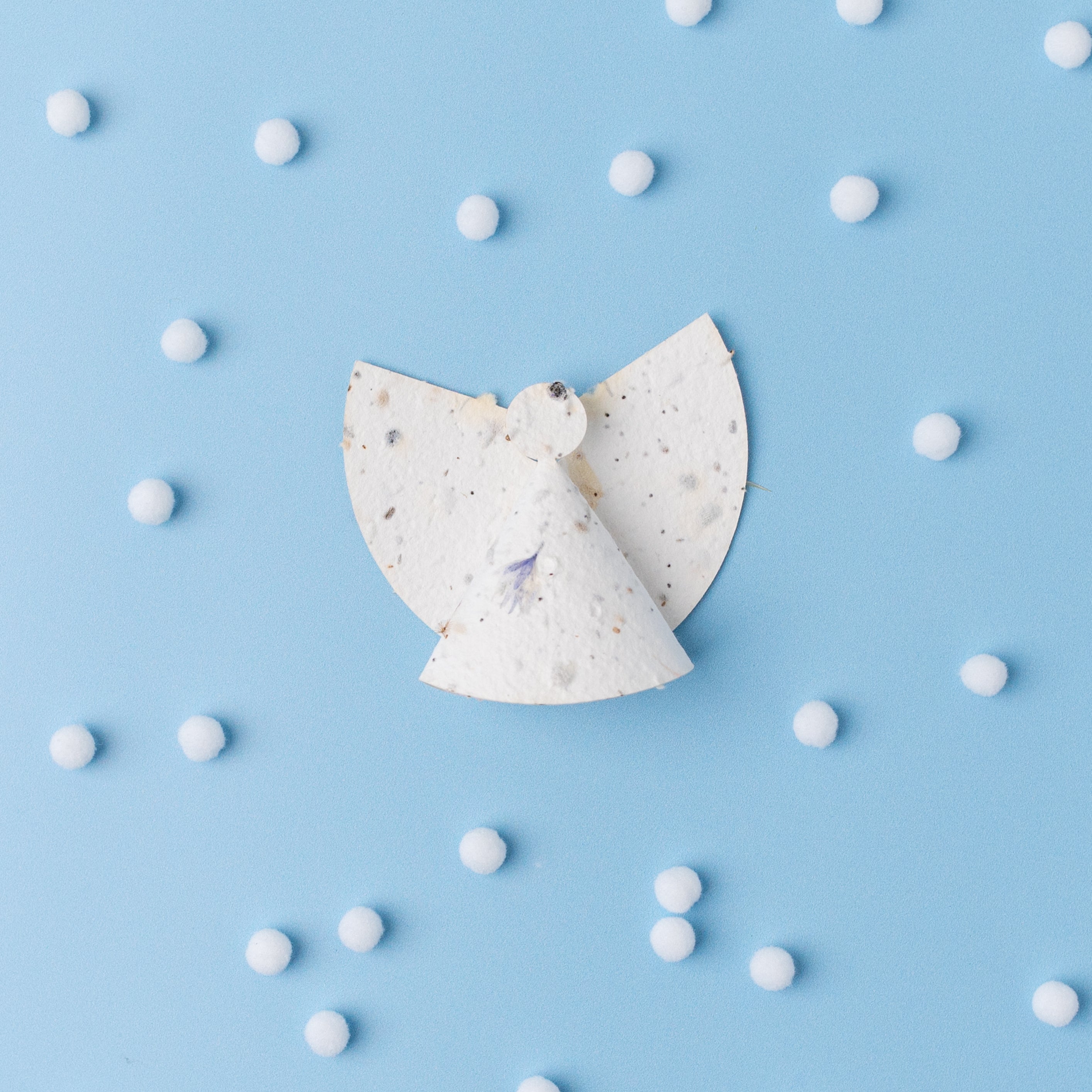 Snow Angel plantable Christmas decoration made from wildflower seed paper
