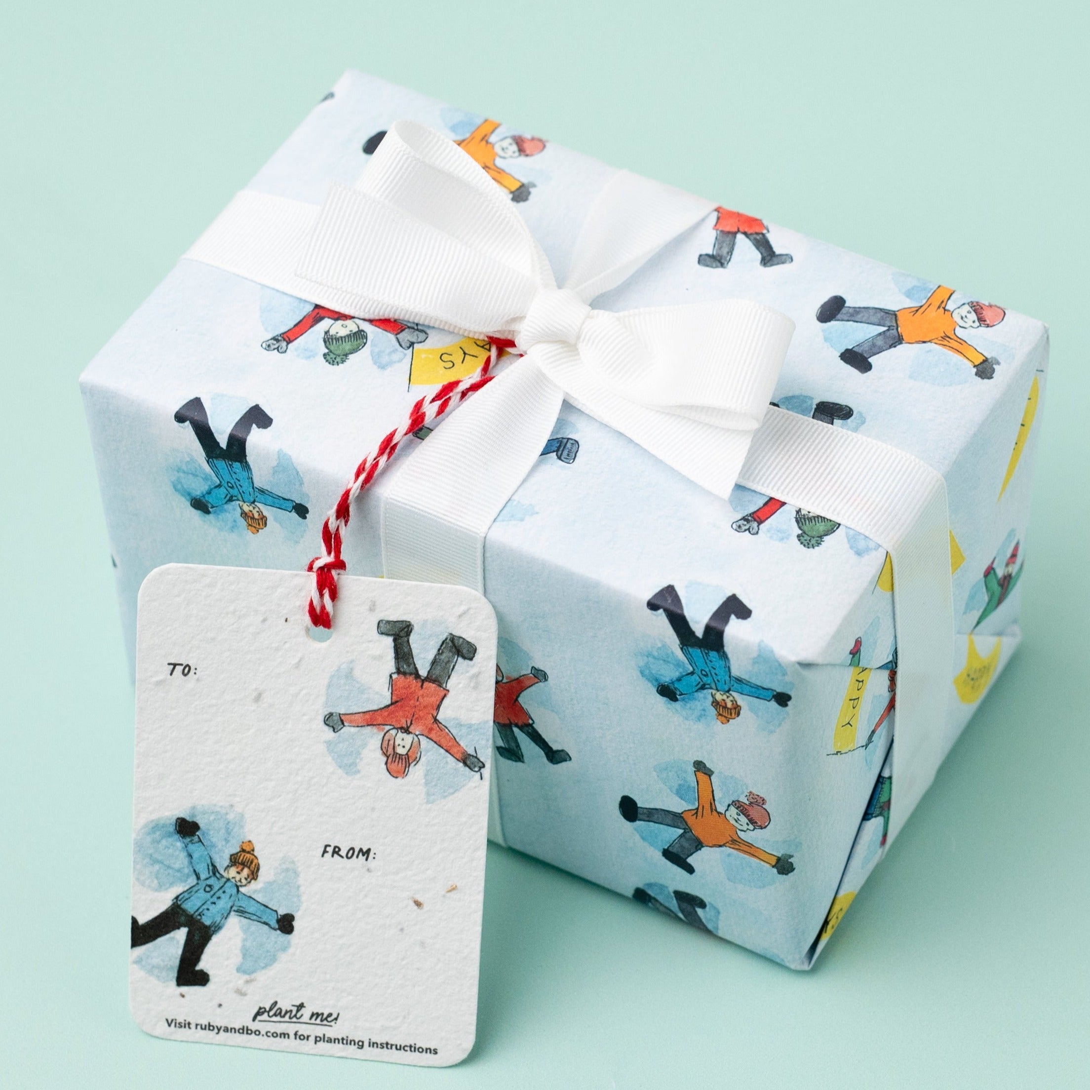 Snow Angels Recycled Wrap & Plantable Tag Set