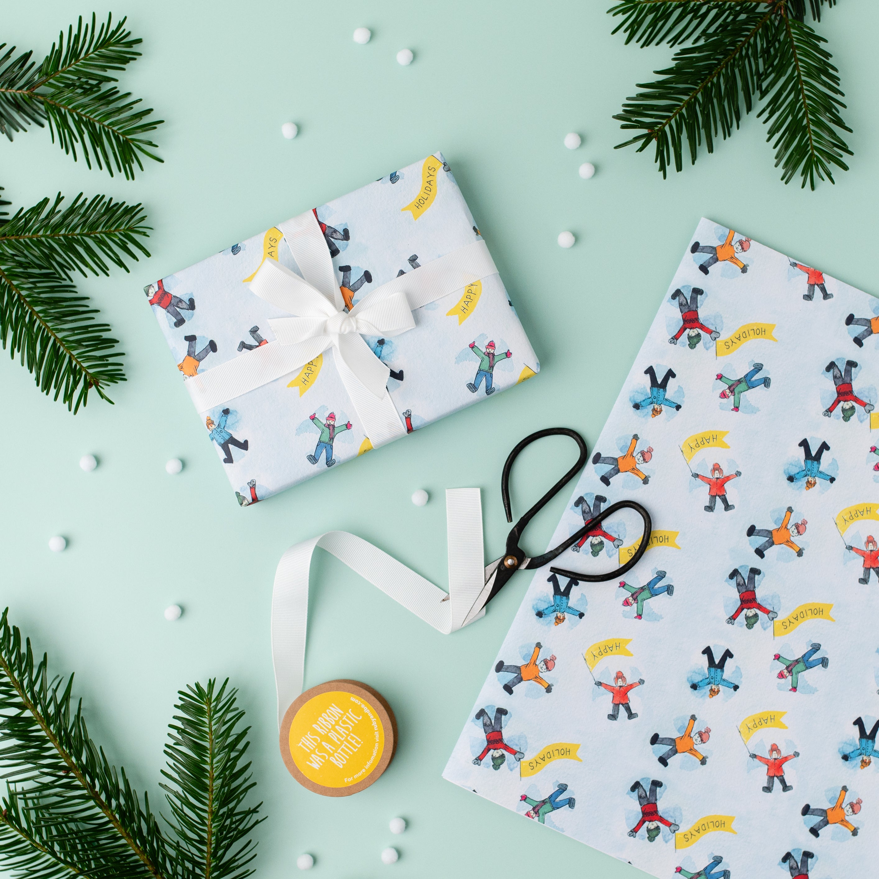 Snow Angels Recycled Wrap & Plantable Tag Set