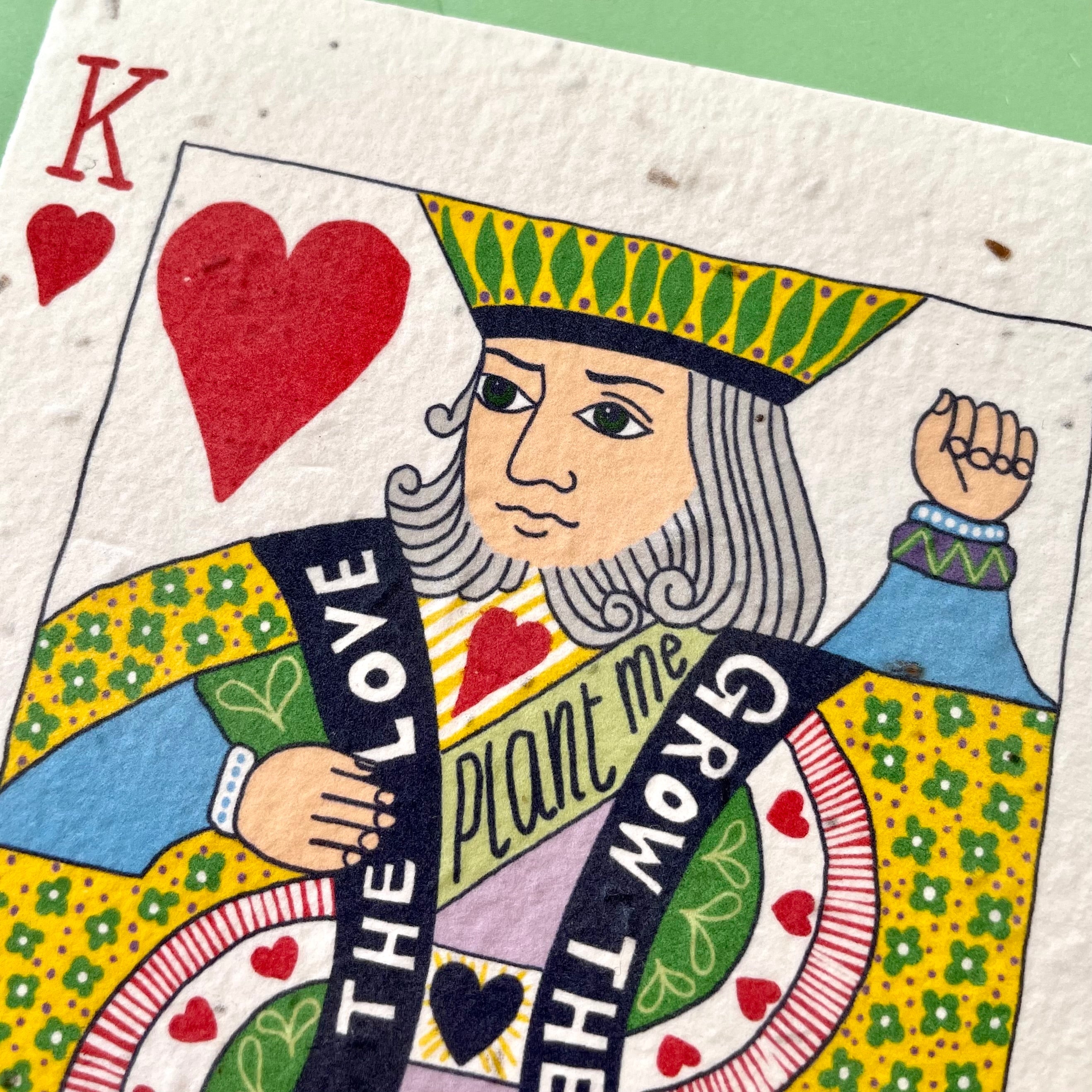 King of Hearts Plantable Card, White King