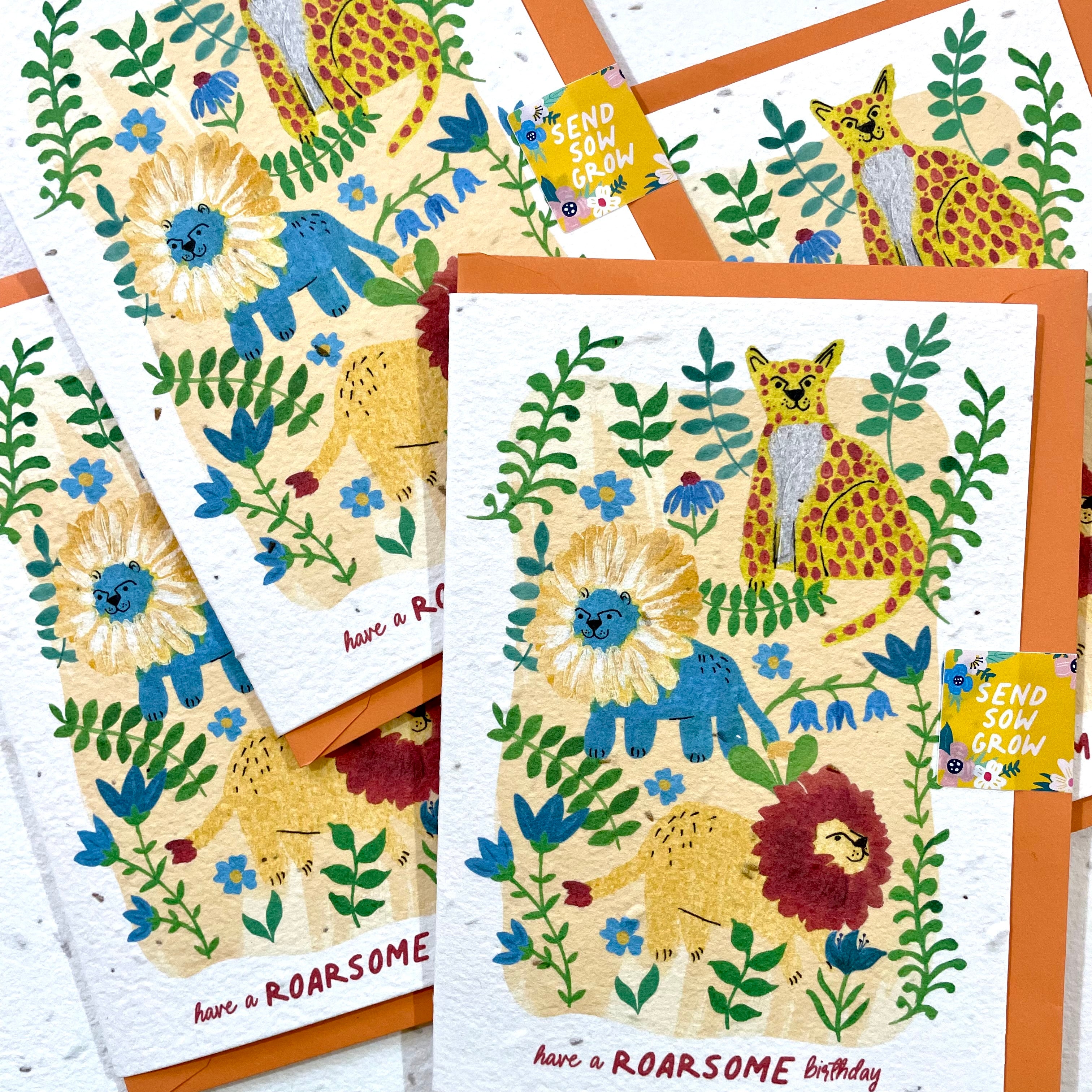 Roarsome Birthday Plantable Card