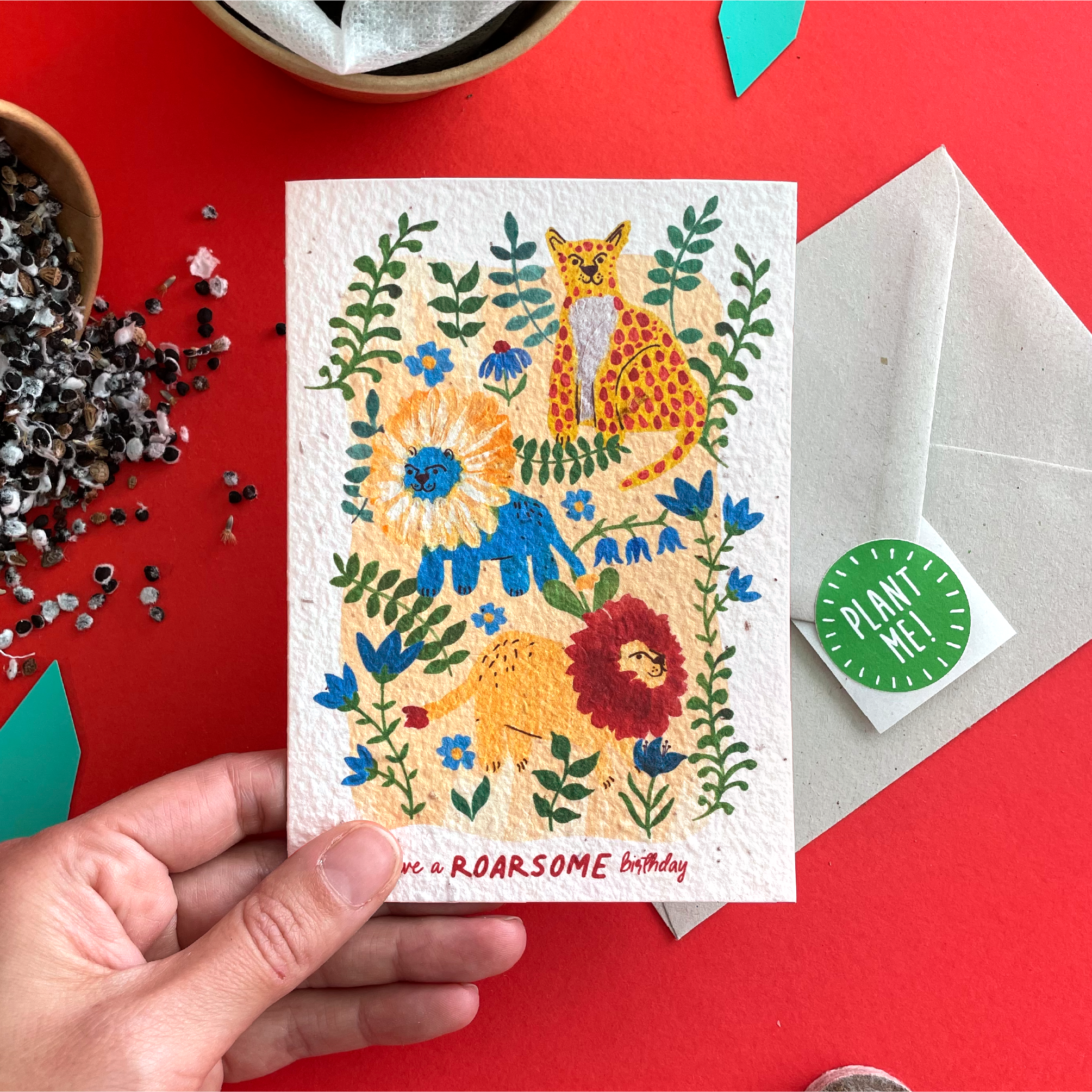 Roarsome Birthday Plantable Card