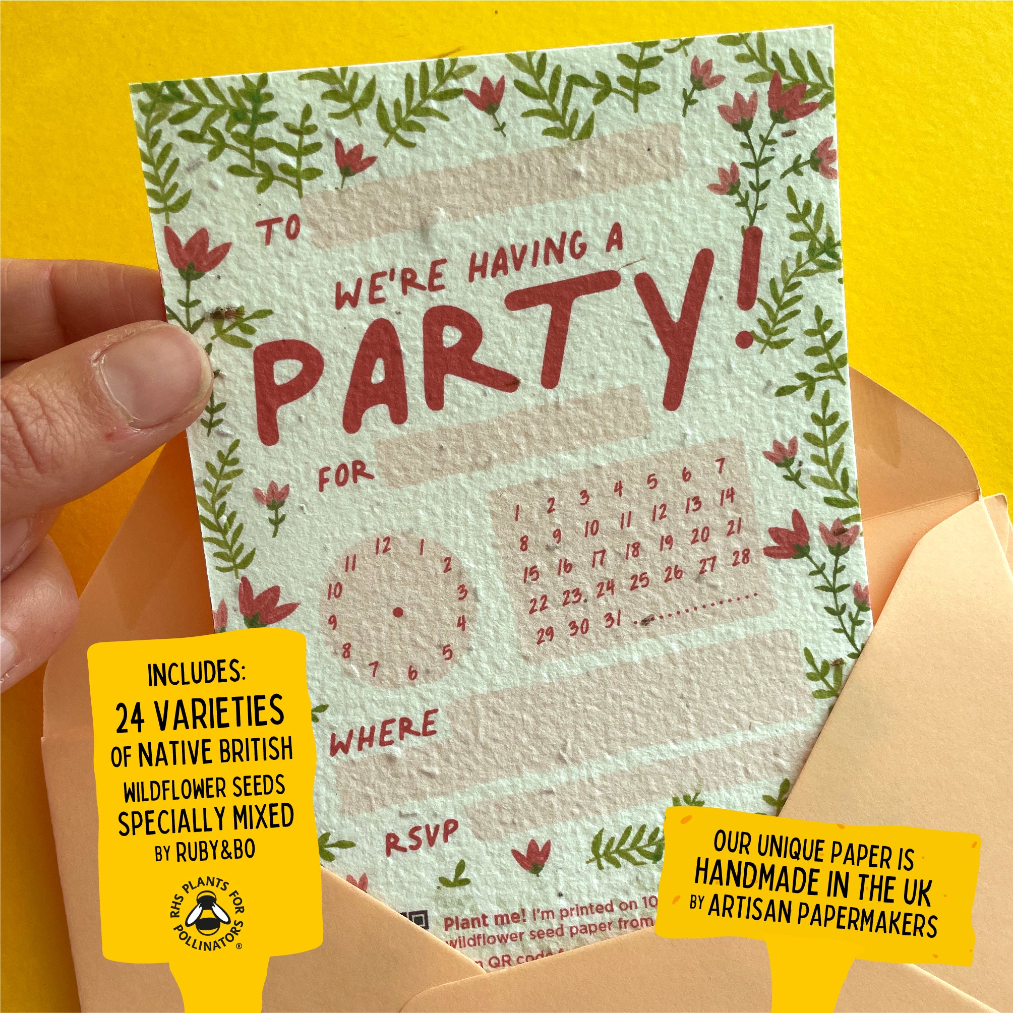 Summer Garden Plant-a-Party Invitation Set