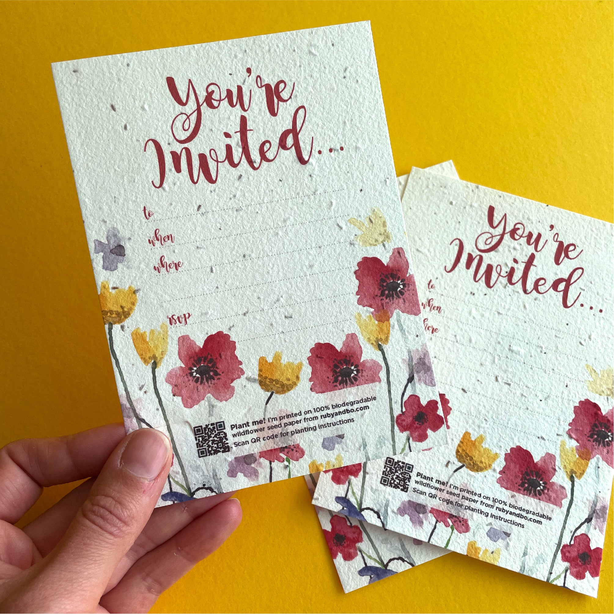 Poppy Meadow Plantable Invitation Set
