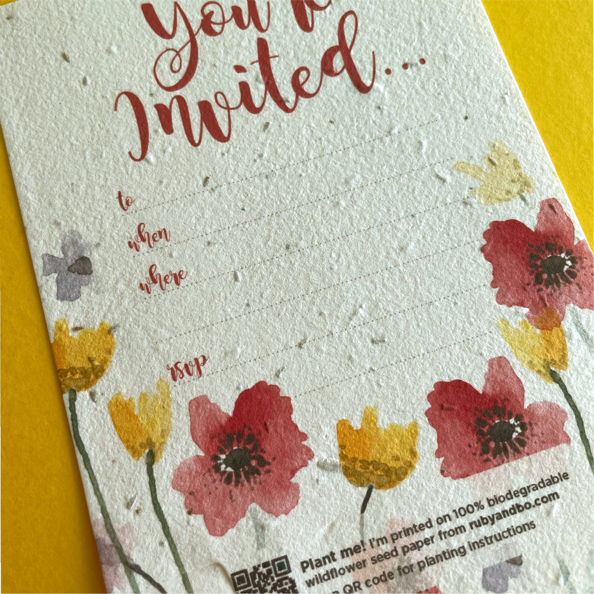 Poppy Meadow Plantable Invitation Set