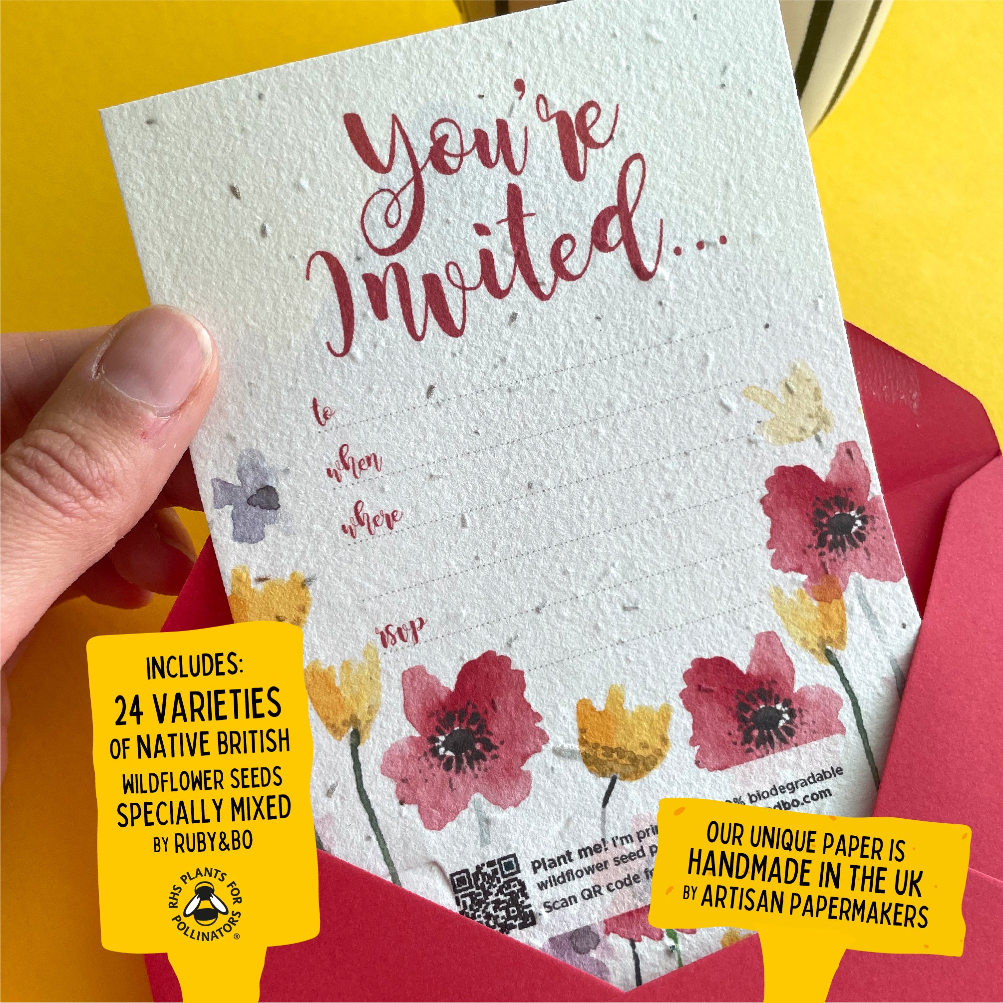 Poppy Meadow Plantable Invitation Set