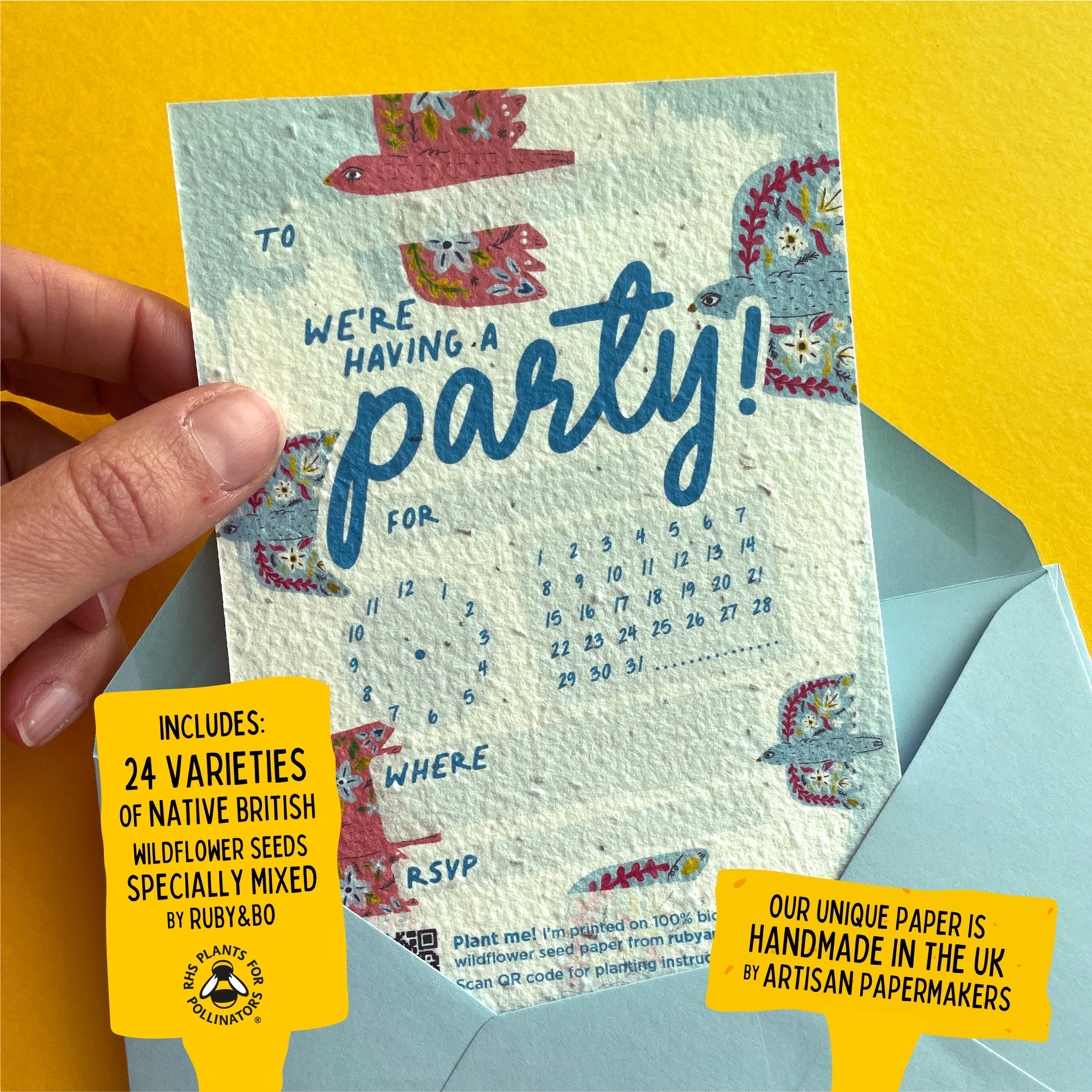 Tweet Tweet Plant-a-Party Invitation Set