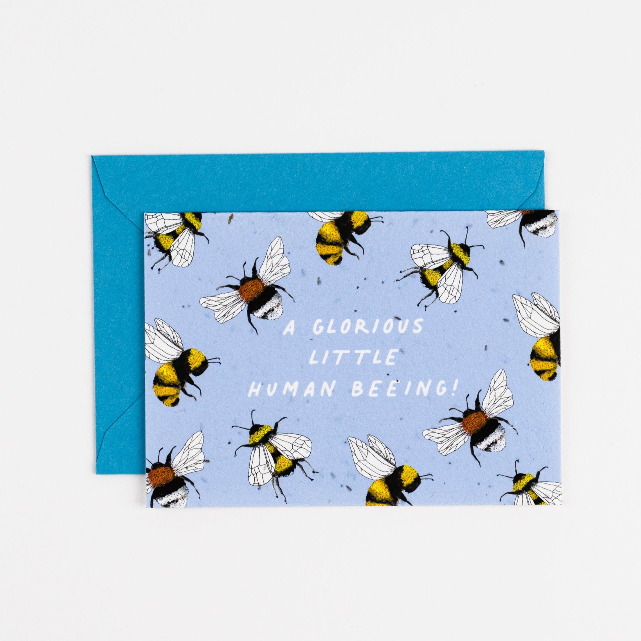 A Glorious Little Human Being Plantable Card, Blue