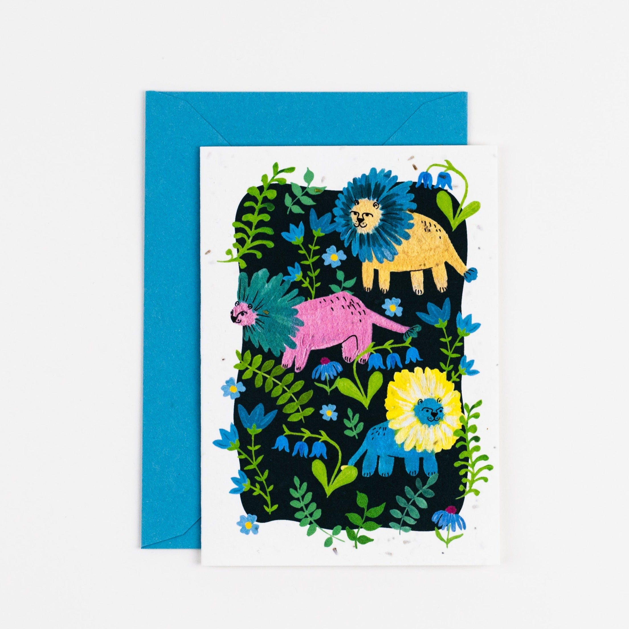 Flower lions plantable card