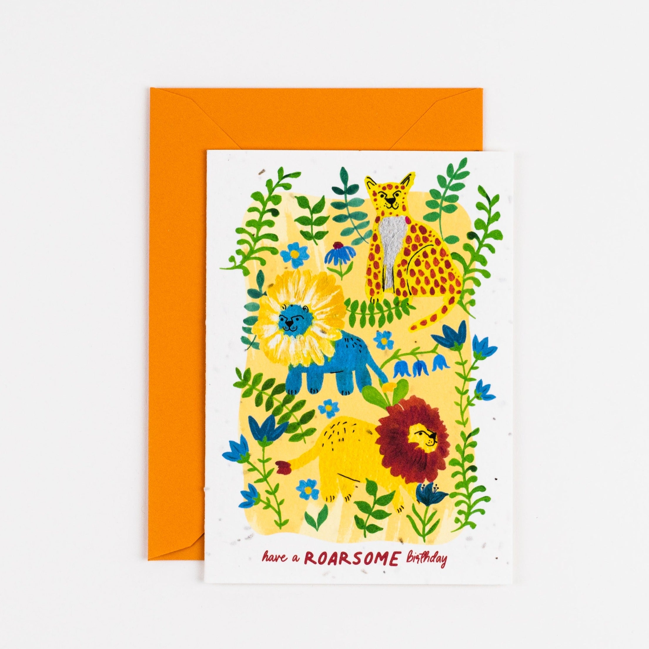 roarsome birthday plantable card