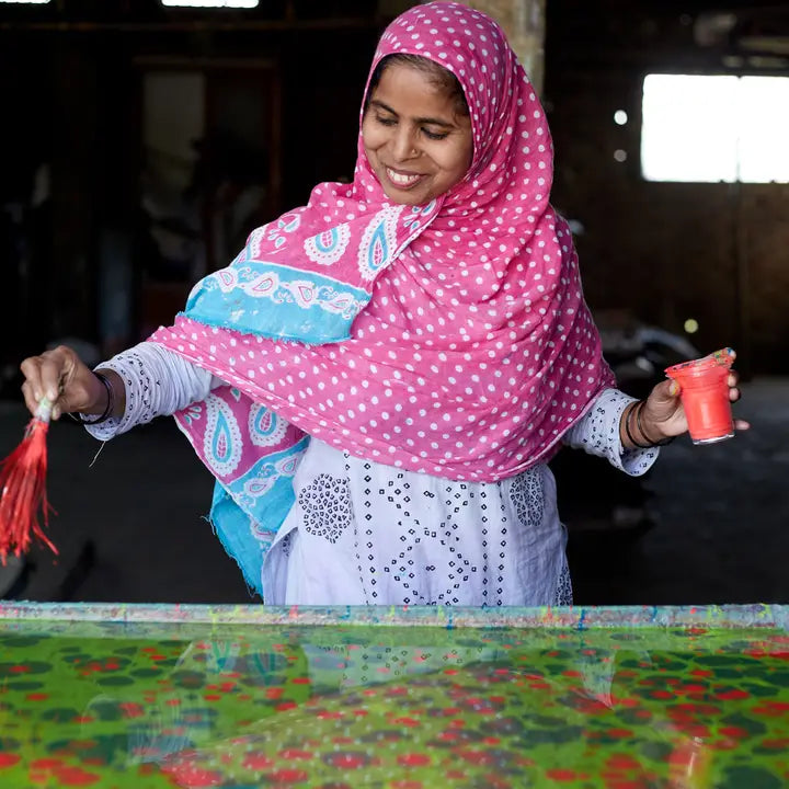 Artisan hand marbling wrapping paper