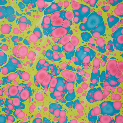 Hand Marbled Wrapping Paper - Neon