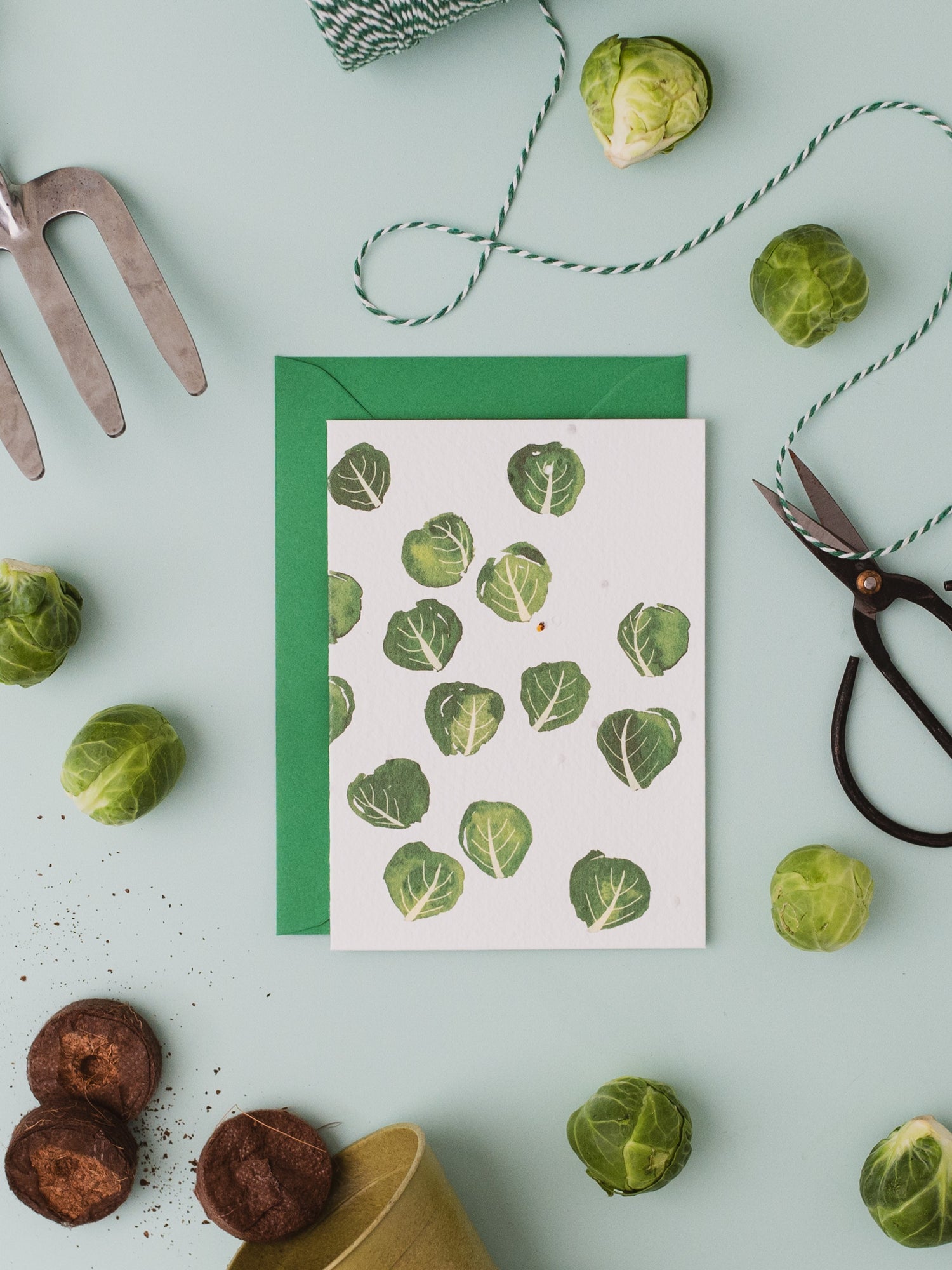 Brussel Sprout Plantable Christmas Card