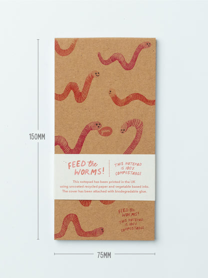 Feed The Worms 100% Compostable Notepad