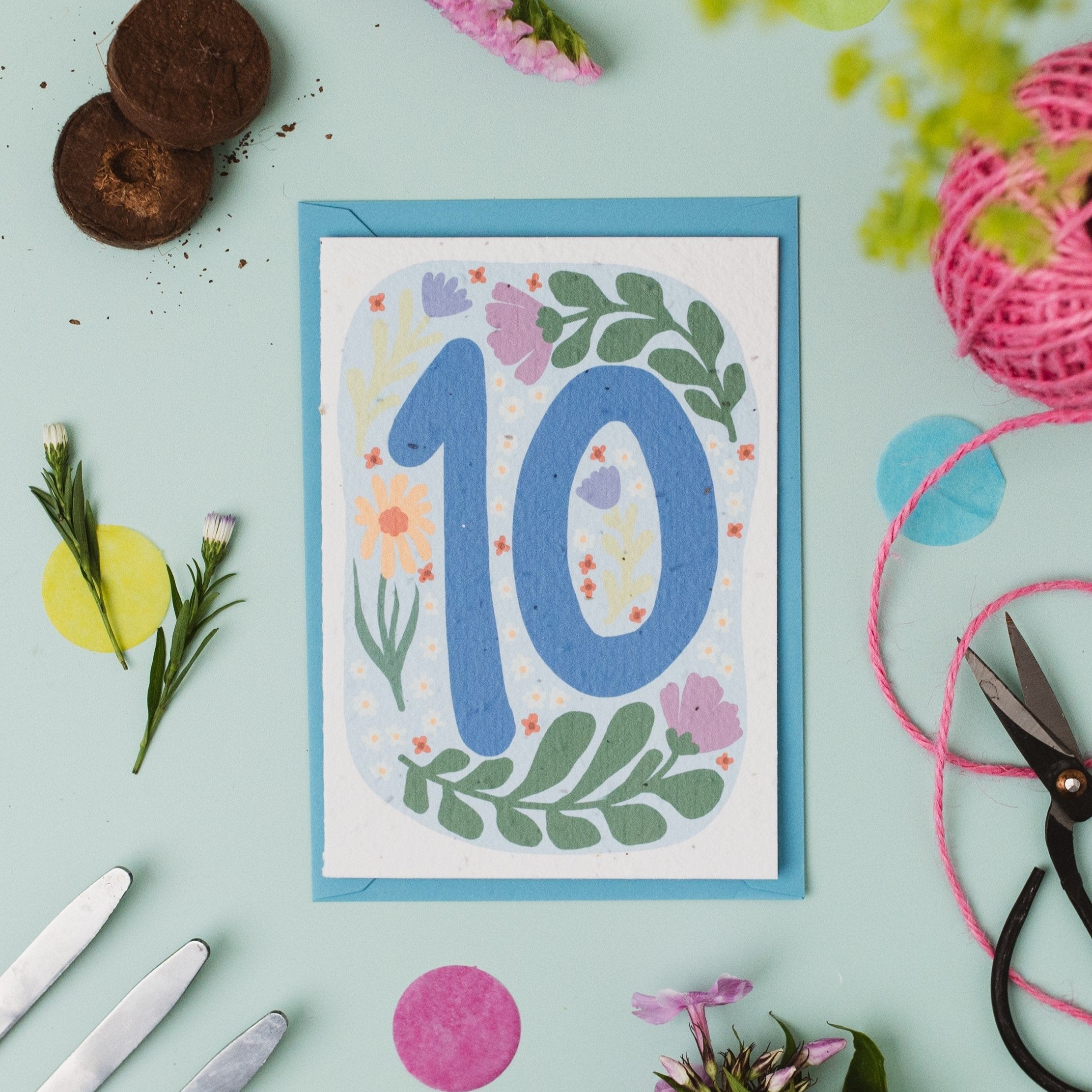 Plantable 10th Birthday Card