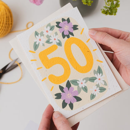 Plantable 50th Birthday Card