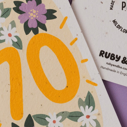 Plantable 70th Birthday Card