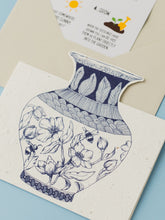 Handcut Rose Vase Plantable Card