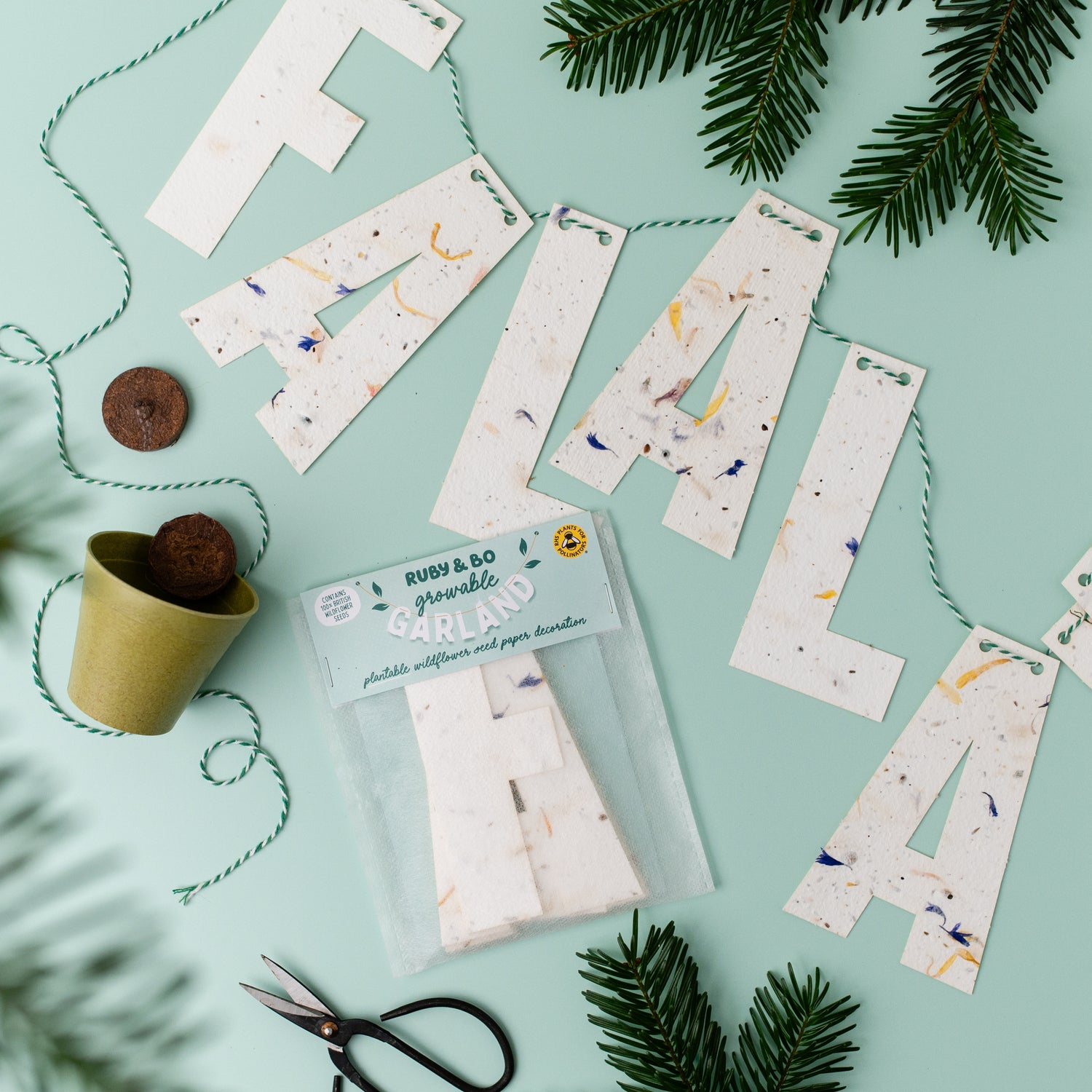 Fa La La La La Plantable Paper Garland