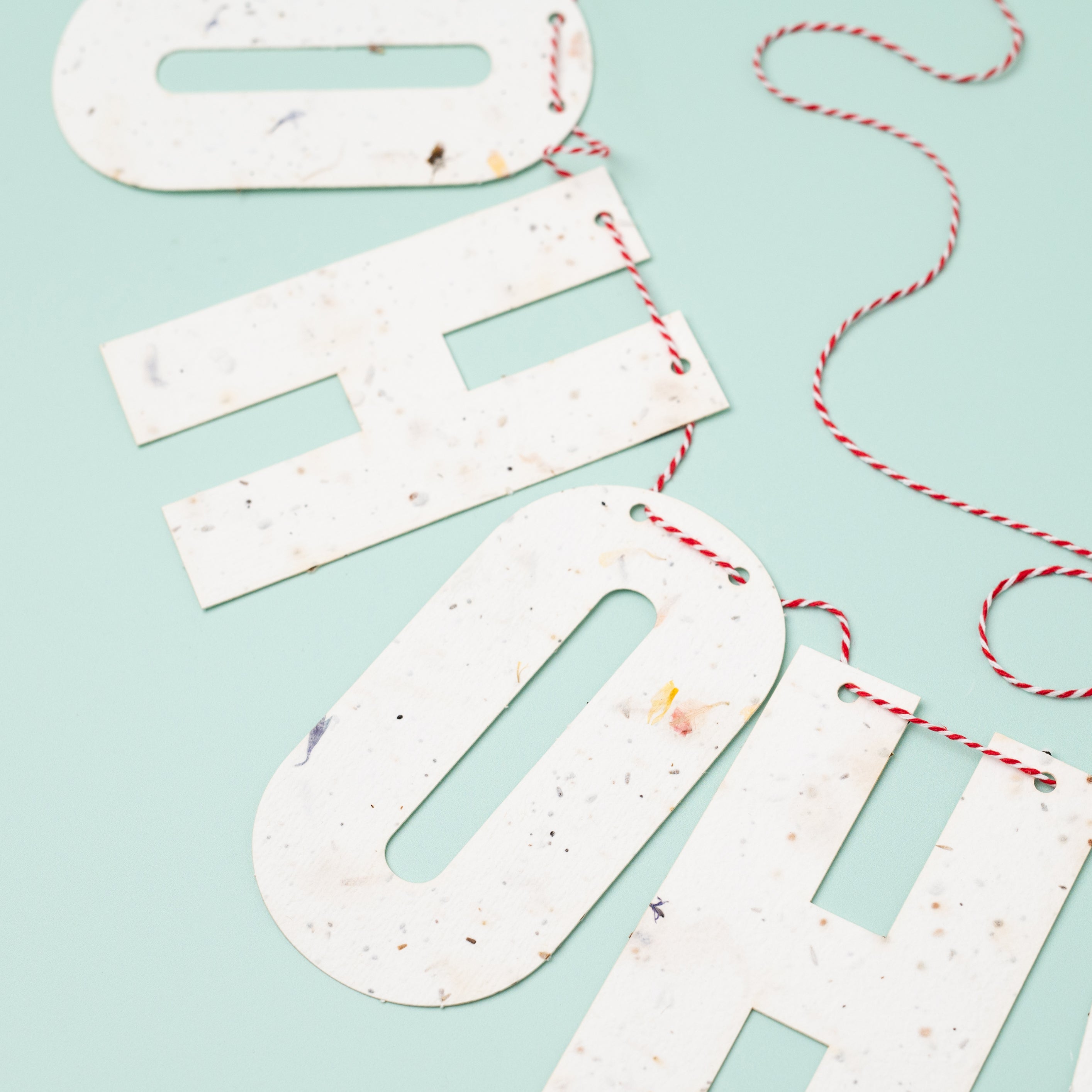 Ho Ho Ho Plantable Paper Garland 1.2m