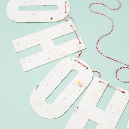 Ho Ho Ho Plantable Paper Garland 1.2m