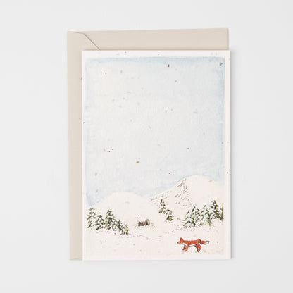 Winter Fox Plantable Christmas Card