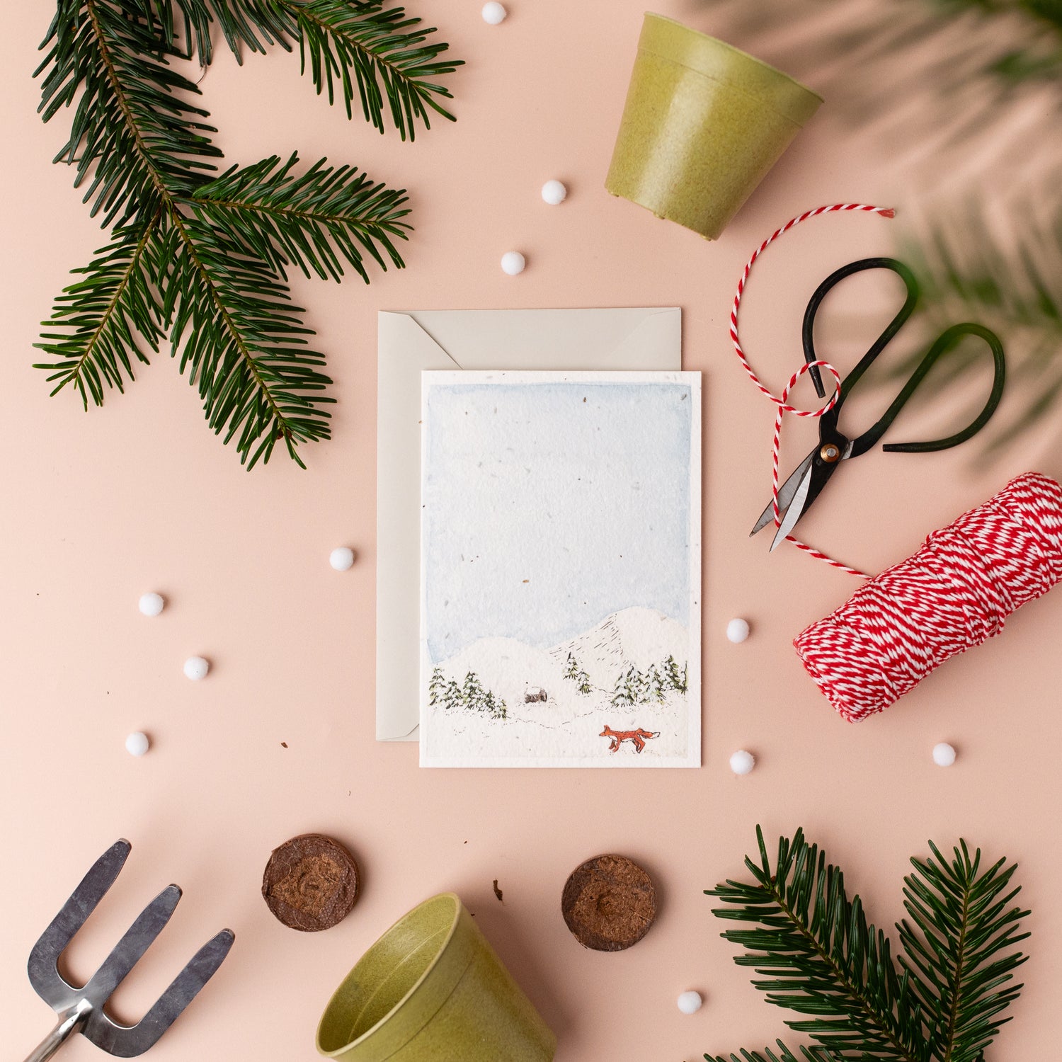 Winter Fox Plantable Christmas Card