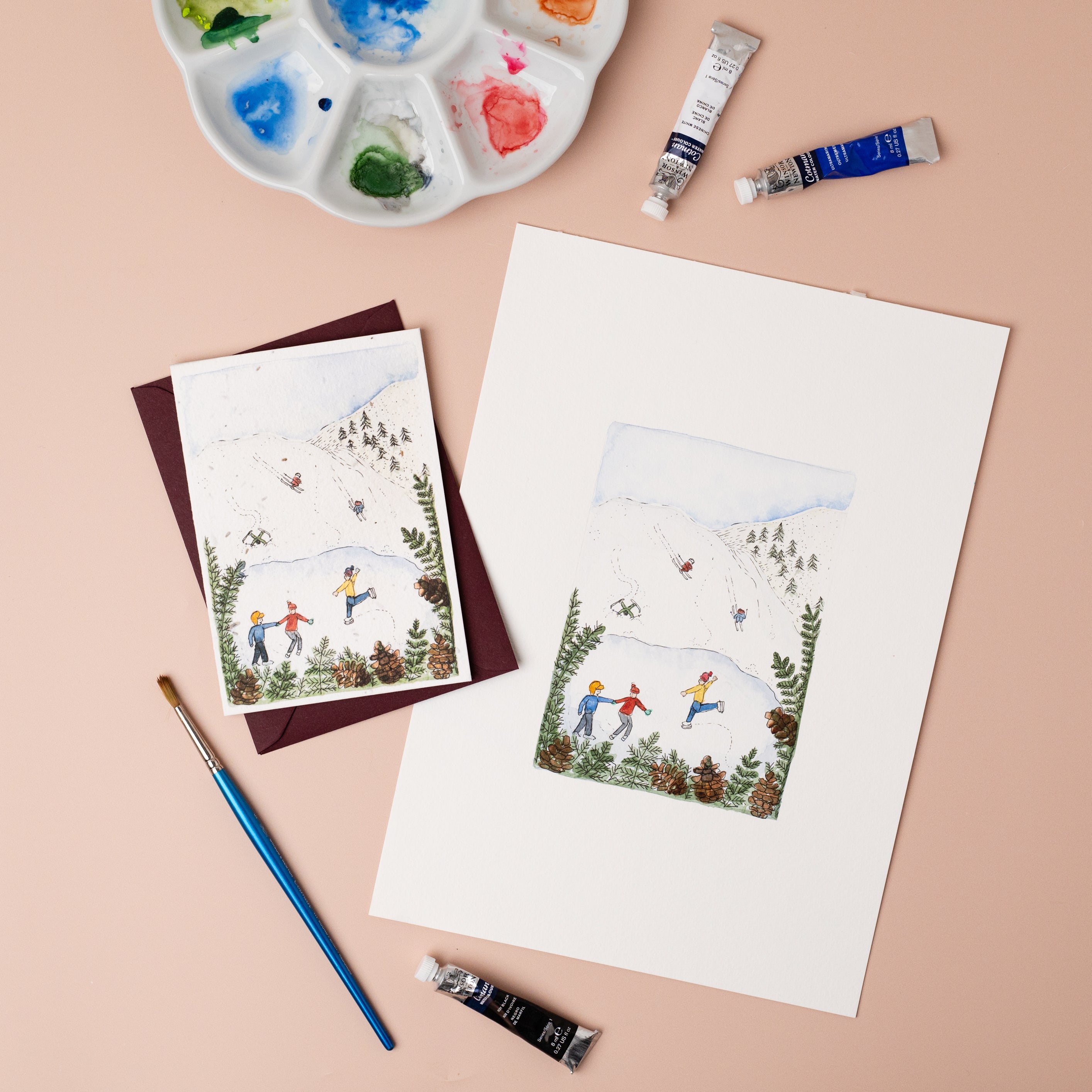 Skaters &amp; Skiers Plantable Christmas Card