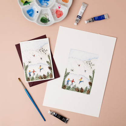 Skaters &amp; Skiers Plantable Christmas Card