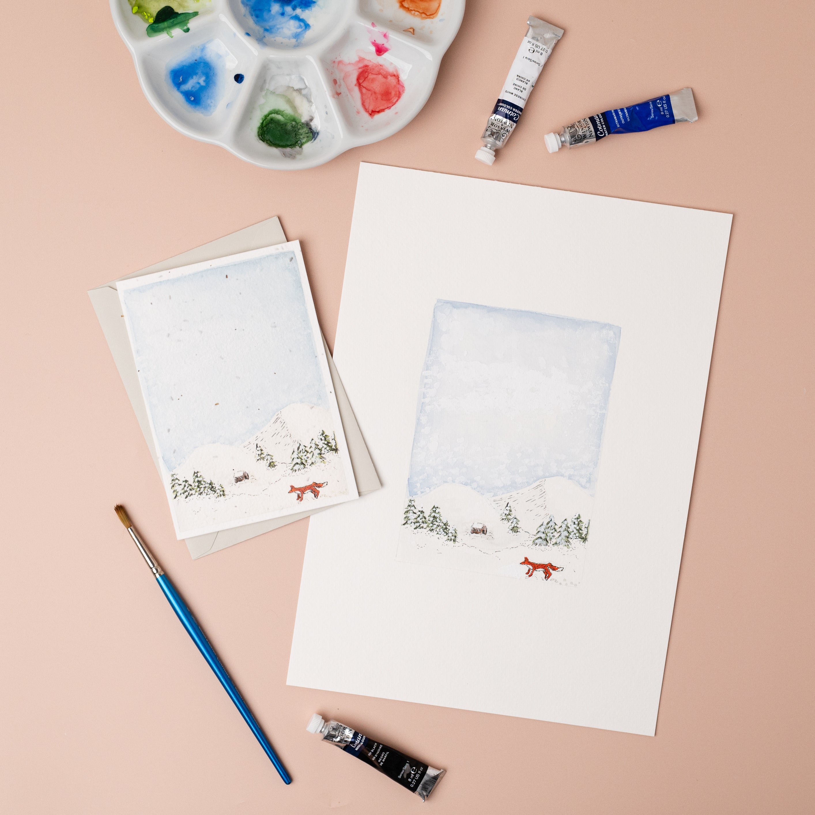 Winter Fox Plantable Christmas Card
