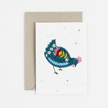 Pecking Chicken Plantable Notecard