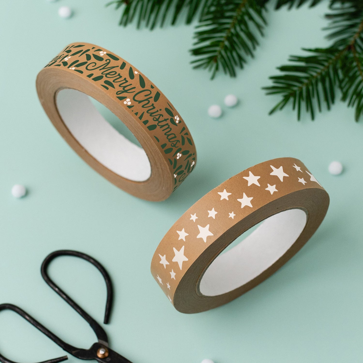 Merry Christmas Paper Tape and Star Paper Tape