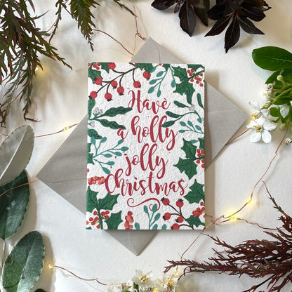 Holly Jolly Plantable Christmas Card