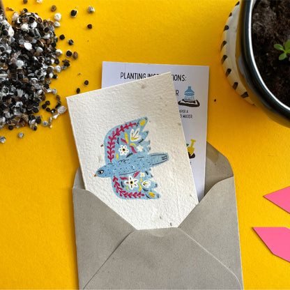 Blue Bird Plantable Notelet