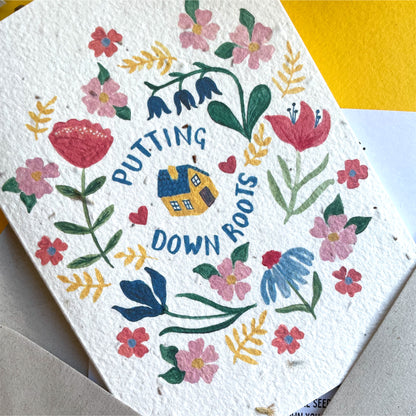 Putting Down Roots Plantable New Home Card