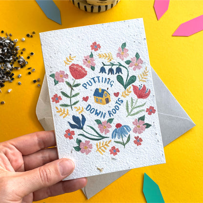 Putting Down Roots Plantable New Home Card