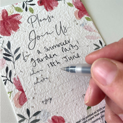 Roses Plant-a-Party Invitation Set