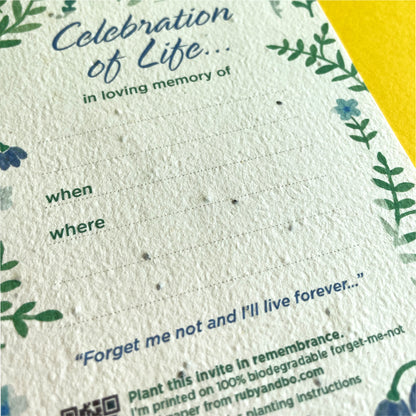Celebration of Life Plantable Invitation Set