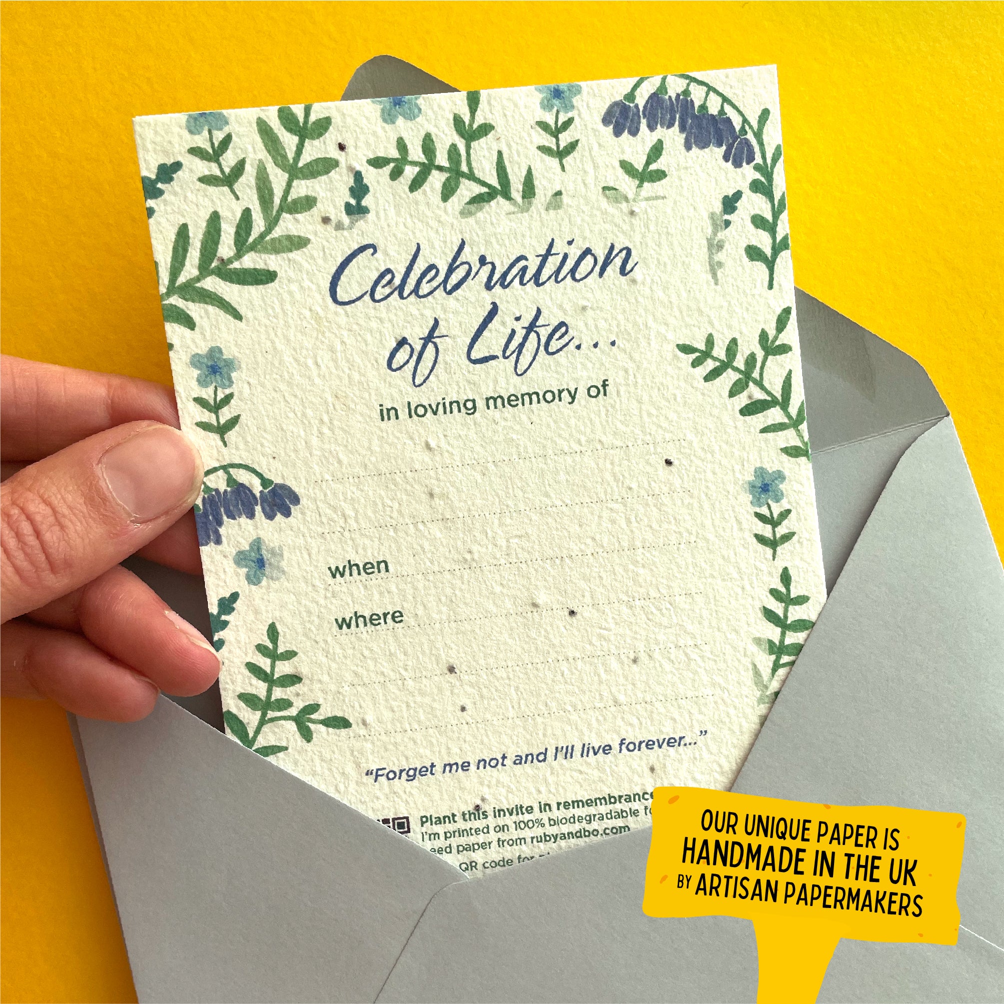Celebration of Life Plantable Invitation Set
