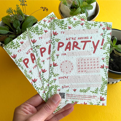 Summer Garden Plant-a-Party Invitation Set
