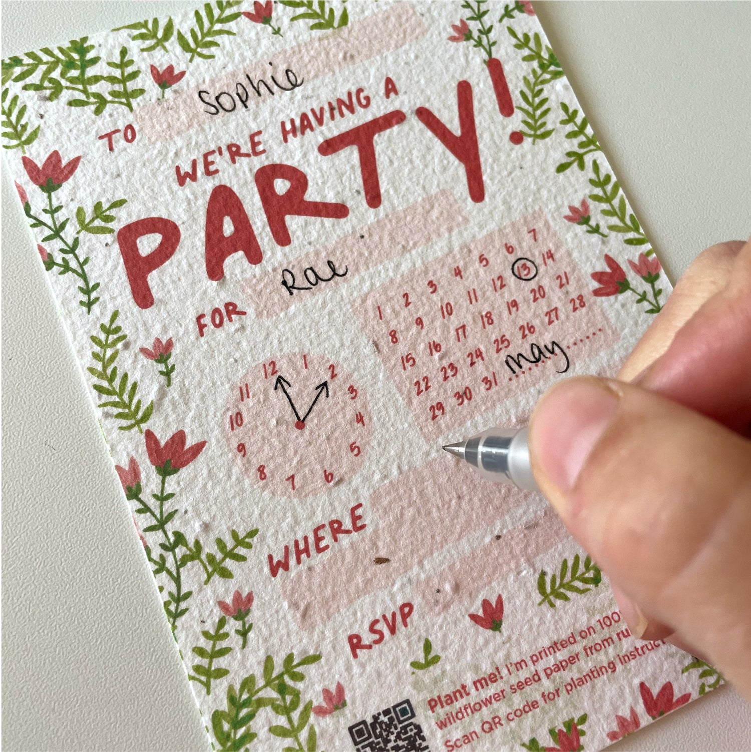 Summer Garden Plant-a-Party Invitation Set